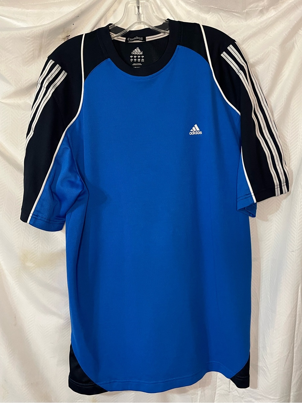 adidas Climate XL 365 Men’s Royal Blue and Black Athletic Short Sleeve
